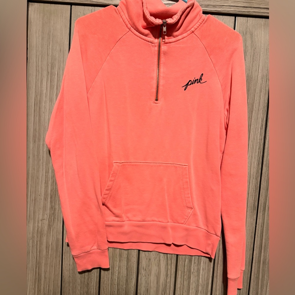 Victoria’s Secret PINK Coral Half-Zip Pullover Sweatshirt
The